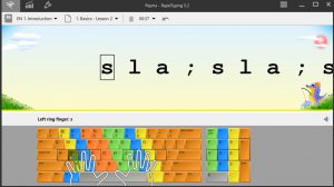 عکس محیط برنامه rapid typing